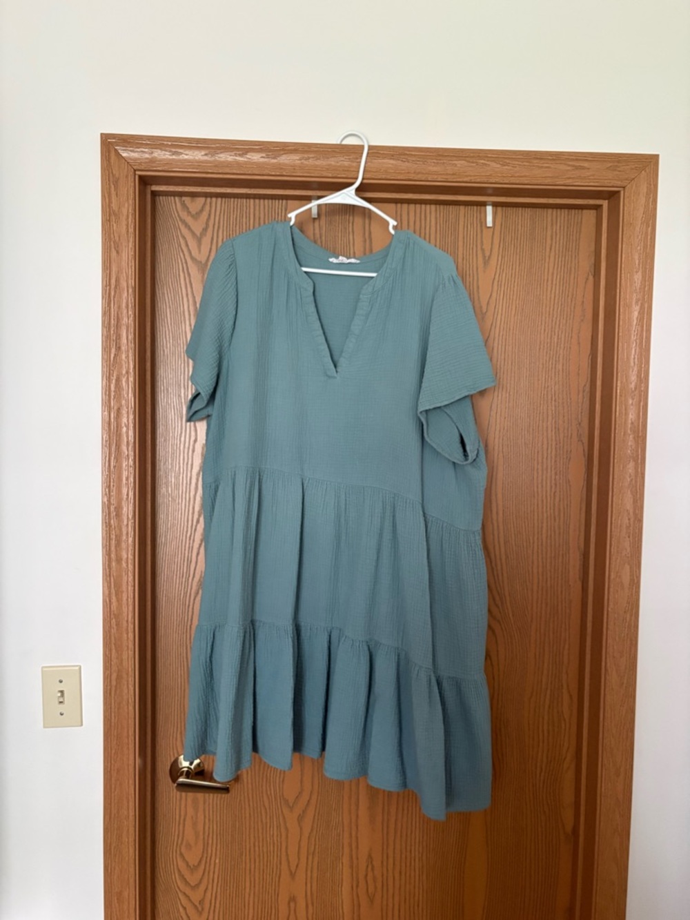 Plus-Size Babydoll Tiered Dress with Pockets